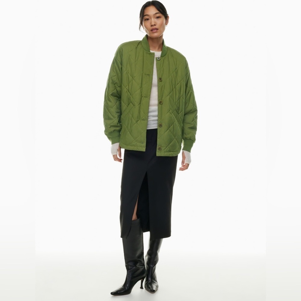 Aritzia Wilfred New Pavant Quilted Jacket in Grotto Green